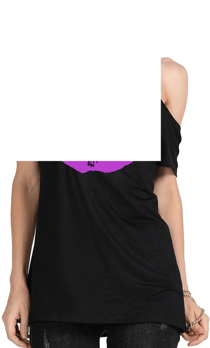 Short Lips Print Causal off the Shoulder plus Size - SS69