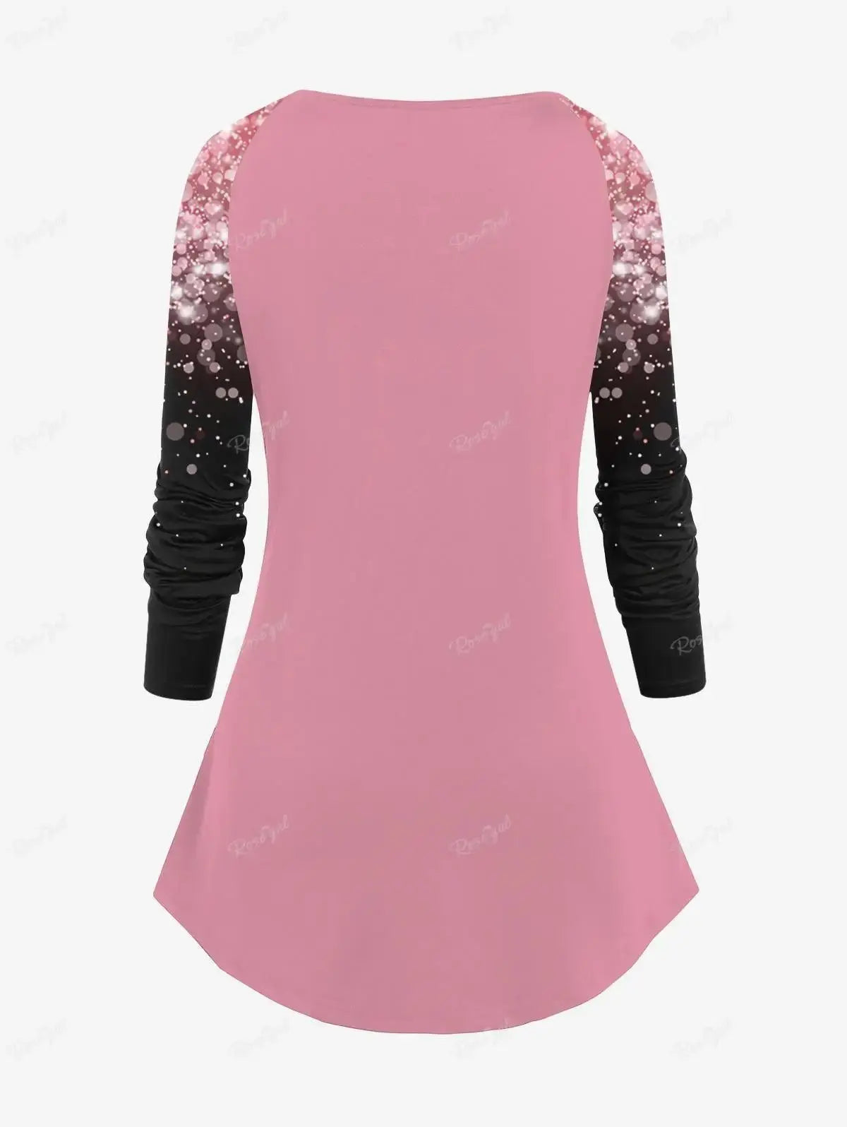 Sleeve T-shirt and Leggings Plus Size Outfits conjuntos para mujeres 2 piezas Valentine's Day Cat Glitter 3D Printed Raglan SS69