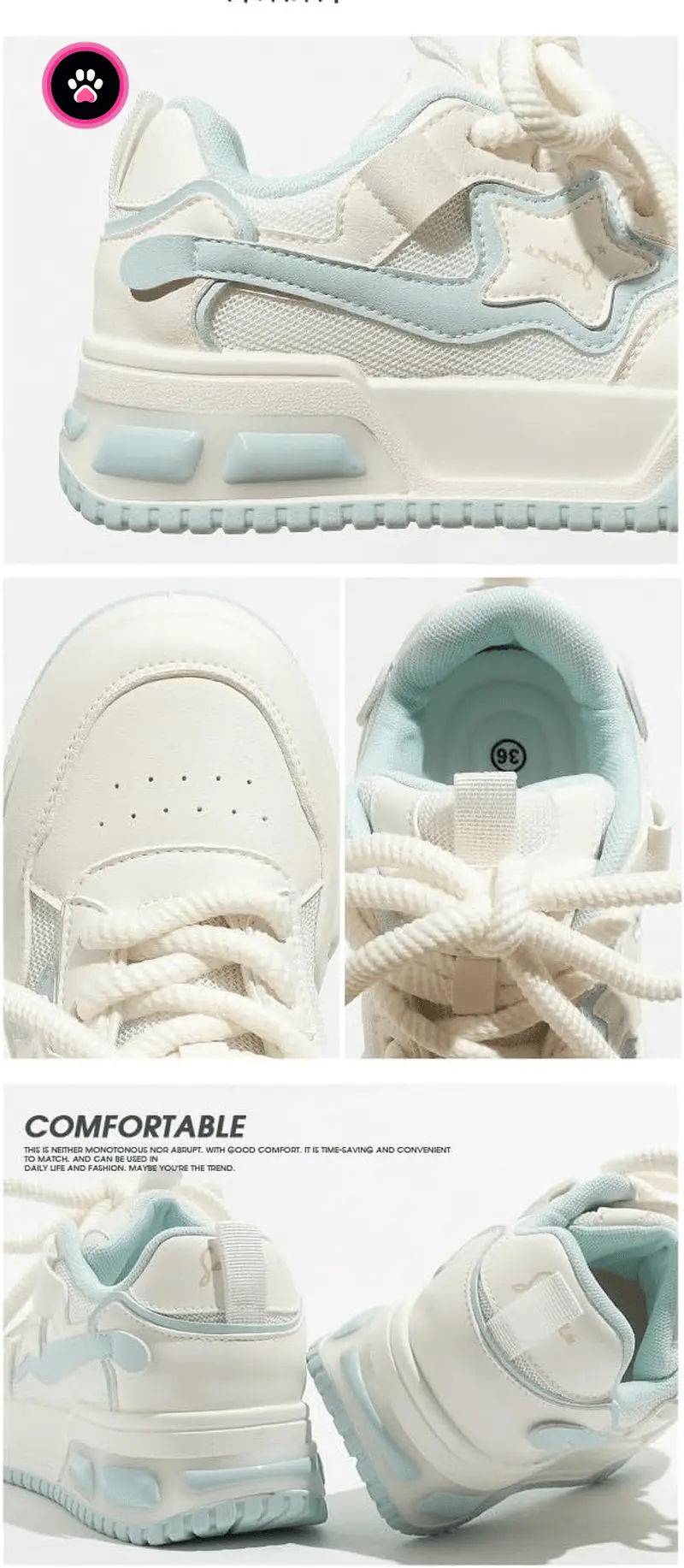 Star Shoes Walking Sneakers Y2K Platform Chunky Aesthetic - SS69