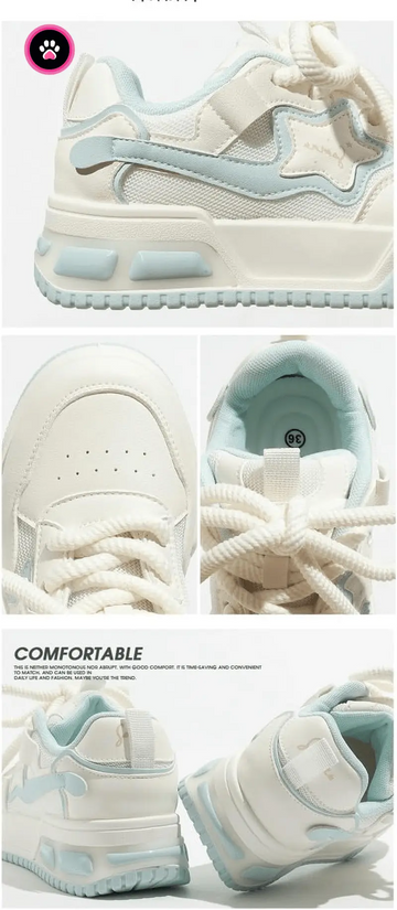 Star Shoes Walking Sneakers Y2K Platform Chunky Aesthetic - SS69