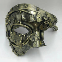 Steampunk  Phantom Masquerade Cosplay Medieval Retro Mask Ball Half Face Men Punk Costume Halloween Party Costume Props SS69