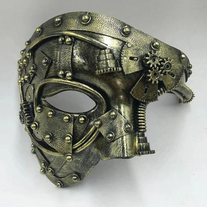 Steampunk  Phantom Masquerade Cosplay Medieval Retro Mask Ball Half Face Men Punk Costume Halloween Party Costume Props SS69