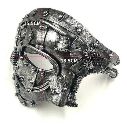 Steampunk  Phantom Masquerade Cosplay Medieval Retro Mask Ball Half Face Men Punk Costume Halloween Party Costume Props SS69