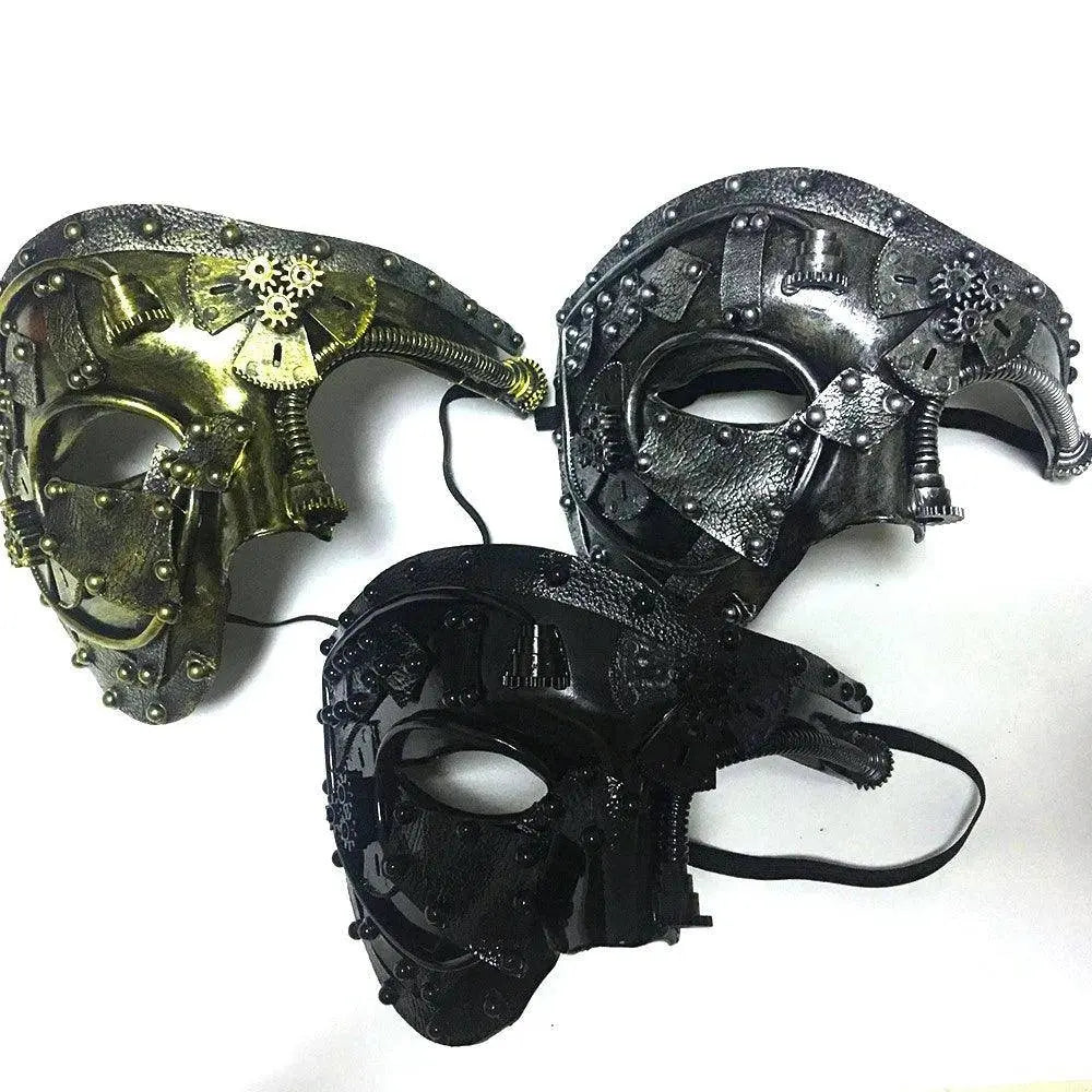 Steampunk  Phantom Masquerade Cosplay Medieval Retro Mask Ball Half Face Men Punk Costume Halloween Party Costume Props SS69