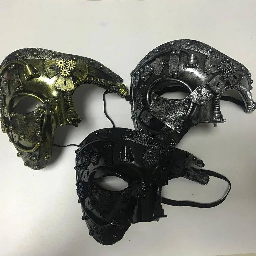 Steampunk  Phantom Masquerade Cosplay Medieval Retro Mask Ball Half Face Men Punk Costume Halloween Party Costume Props SS69