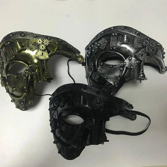 Steampunk  Phantom Masquerade Cosplay Medieval Retro Mask Ball Half Face Men Punk Costume Halloween Party Costume Props SS69