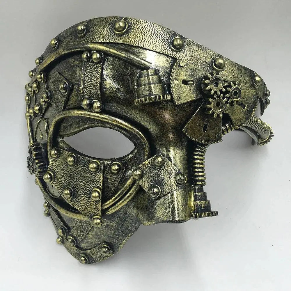 Steampunk  Phantom Masquerade Cosplay Medieval Retro Mask Ball Half Face Men Punk Costume Halloween Party Costume Props SS69