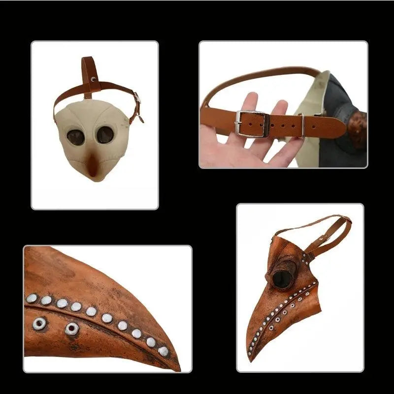 Steampunk Plague Doctor Mask Long Nose Bird Beak Leather Masks Cosplay Party Masquerade Halloween Carnival Costume Props SS69