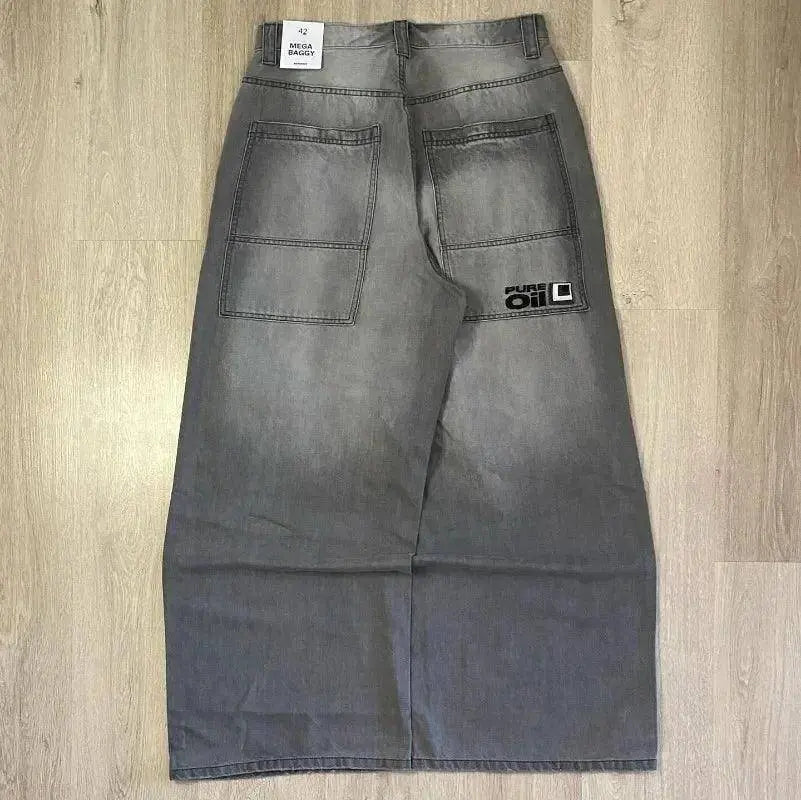 Street Y2K New Fashion Pattern Print Straight Jeans Women Harajuku Casual Loose Joker Wide-leg Pants Couple High-waisted Jeans SS69 52.69 1 / XXL