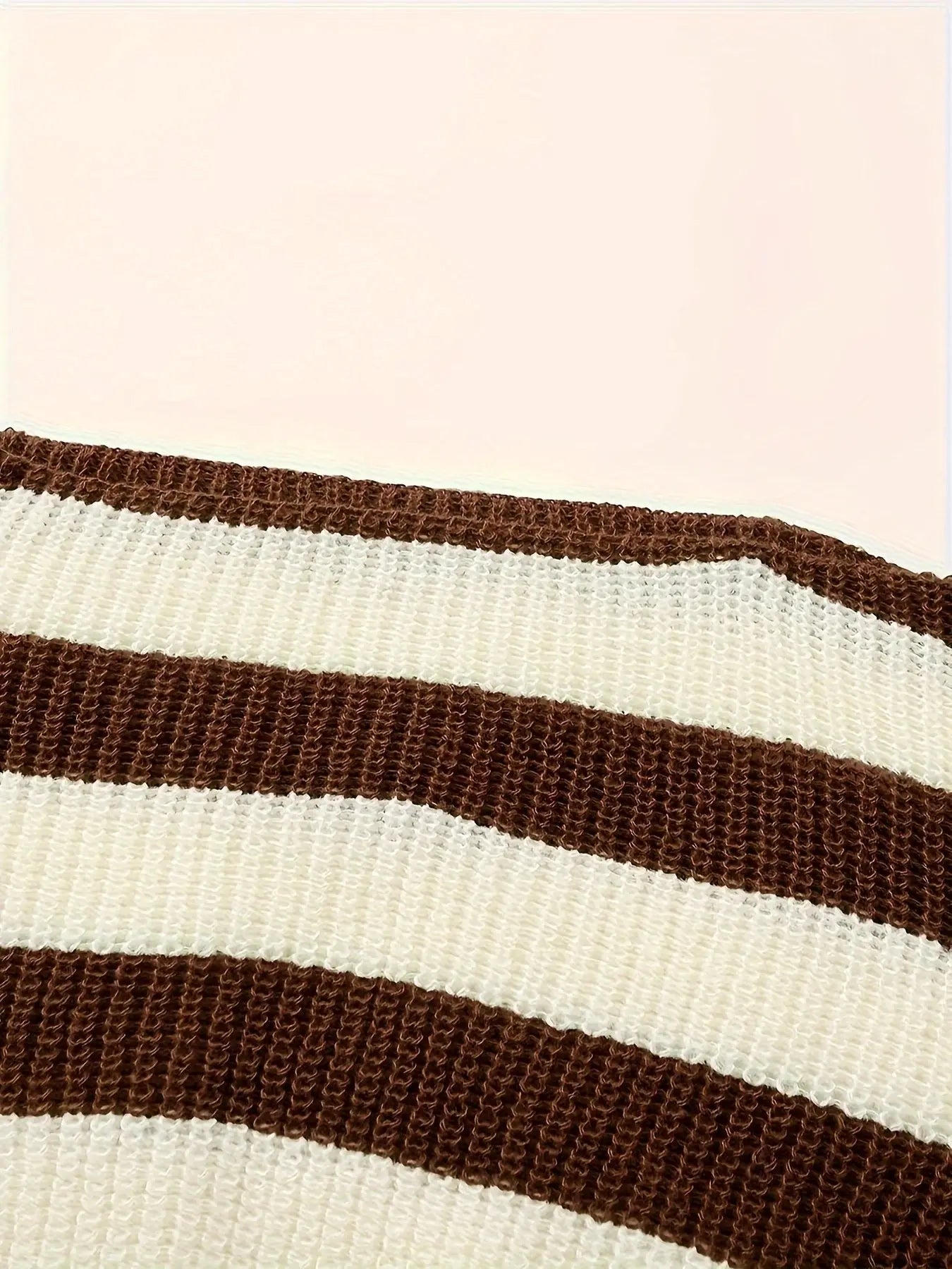Stripe Print Boat Neck Sweater, Y2K Long Sleeve Crop Sweater For Spring & Fall, Women's Clothing - SS69