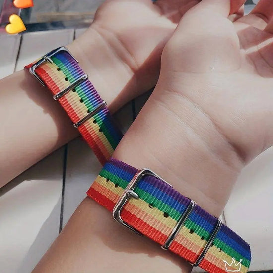 Striped Bracelet INS Style Colorful Bracelet Simple Rainbow women Heart Bracelet Cartoon Canvas Bracelet Bracelet Bracelet, Fashion Accessory For Pride Festival SS69
