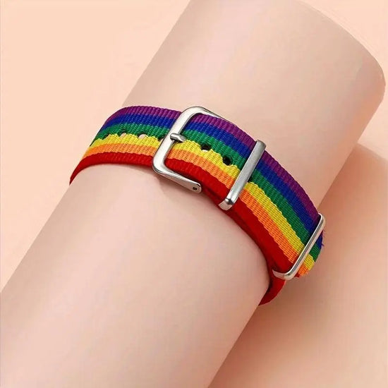 Striped Bracelet INS Style Colorful Bracelet Simple Rainbow women Heart Bracelet Cartoon Canvas Bracelet Bracelet Bracelet, Fashion Accessory For Pride Festival SS69