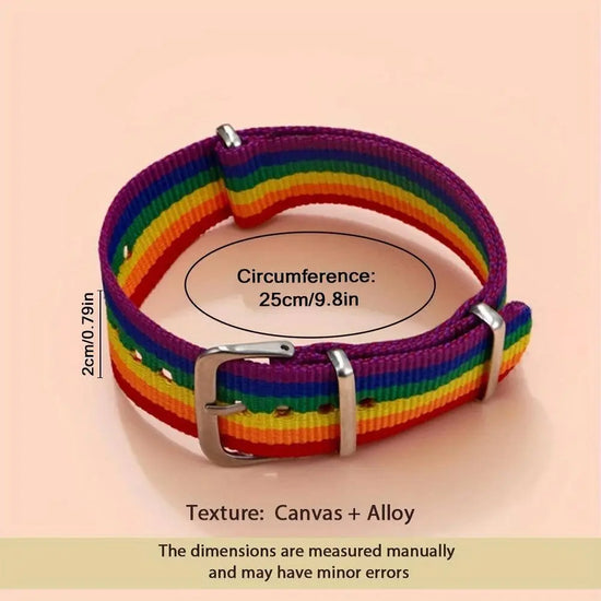 Striped Bracelet INS Style Colorful Bracelet Simple Rainbow women Heart Bracelet Cartoon Canvas Bracelet Bracelet Bracelet, Fashion Accessory For Pride Festival SS69