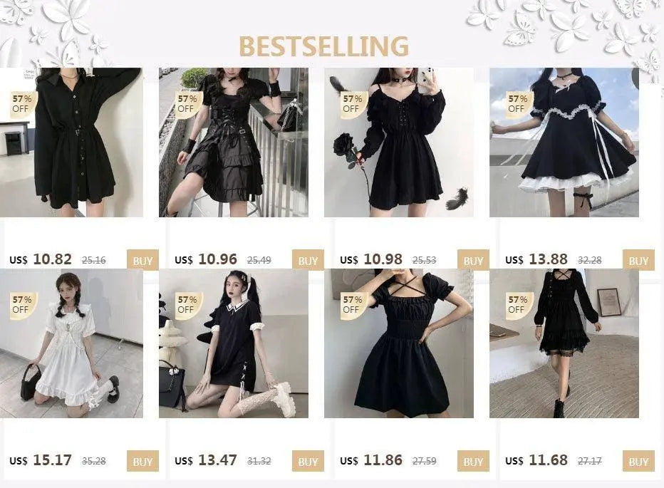 Summer Women's Gothic Lolita Dress Goth Punk Gothic Girl Harajuku Mall Goth Style Bandage Emo Clothes Mini Dress Spring Summer SS69