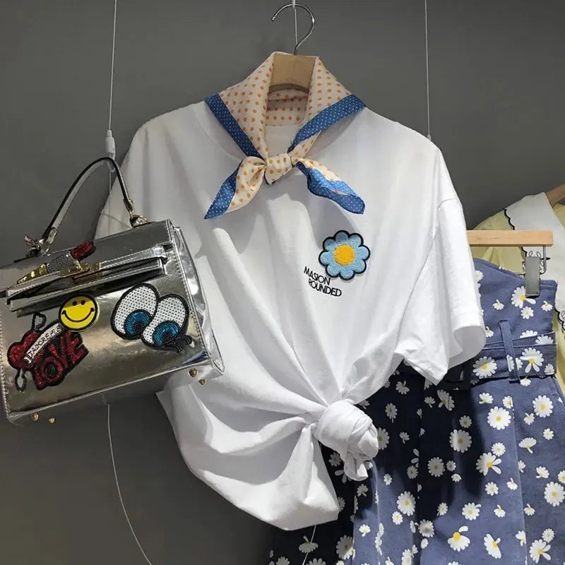 Summer Women's Shirt Bohemian Holiday Style Embroidered Tassel Chiffon Cardigan New Waist Female Slim Short Tops E015 SS69