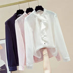 Summer Women's Shirt Bohemian Holiday Style Embroidered Tassel Chiffon Cardigan New Waist Female Slim Short Tops E015 SS69