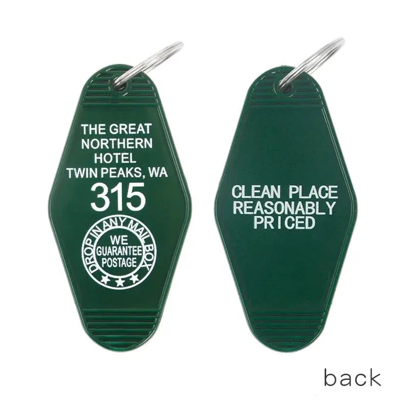 THE GREAT NORTHERN HOTEL TWIN PEAKS 315 KeyChain Keyring Tag Key Chains TV Show The Office Fans Funny Accessory SS69