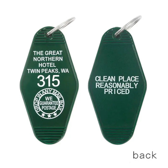 THE GREAT NORTHERN HOTEL TWIN PEAKS 315 KeyChain Keyring Tag Key Chains TV Show The Office Fans Funny Accessory SS69