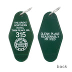 THE GREAT NORTHERN HOTEL TWIN PEAKS 315 KeyChain Keyring Tag Key Chains TV Show The Office Fans Funny Accessory SS69 6.69 315 white