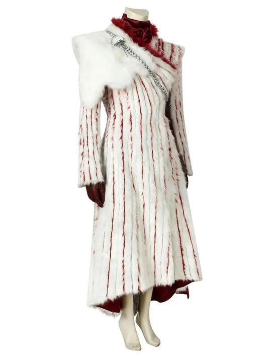 TV Daenerys Cosplay Costume Women's Long Sleeves Dress with Accessories Halloween Carnival Party Outfit SS69