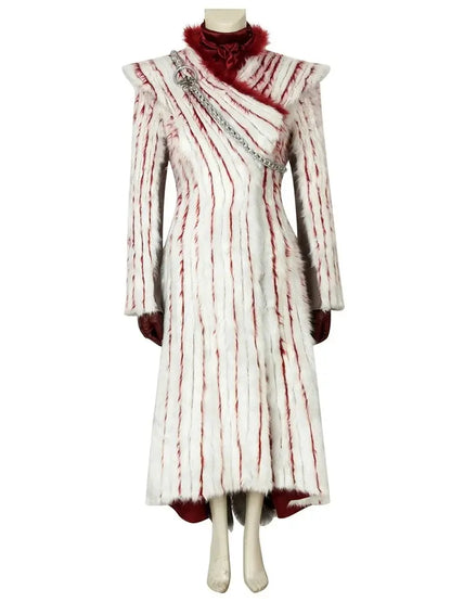 TV Daenerys Cosplay Costume Women's Long Sleeves Dress with Accessories Halloween Carnival Party Outfit SS69