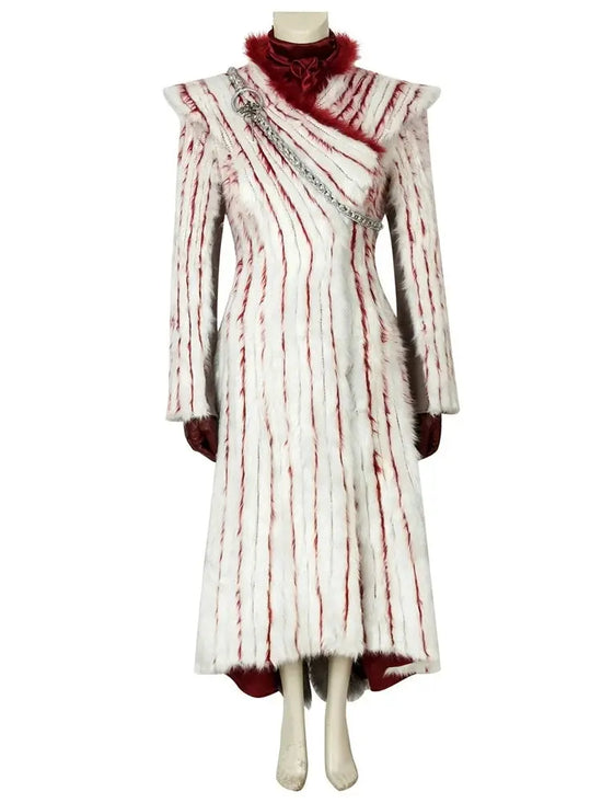 TV Daenerys Cosplay Costume Women's Long Sleeves Dress with Accessories Halloween Carnival Party Outfit SS69
