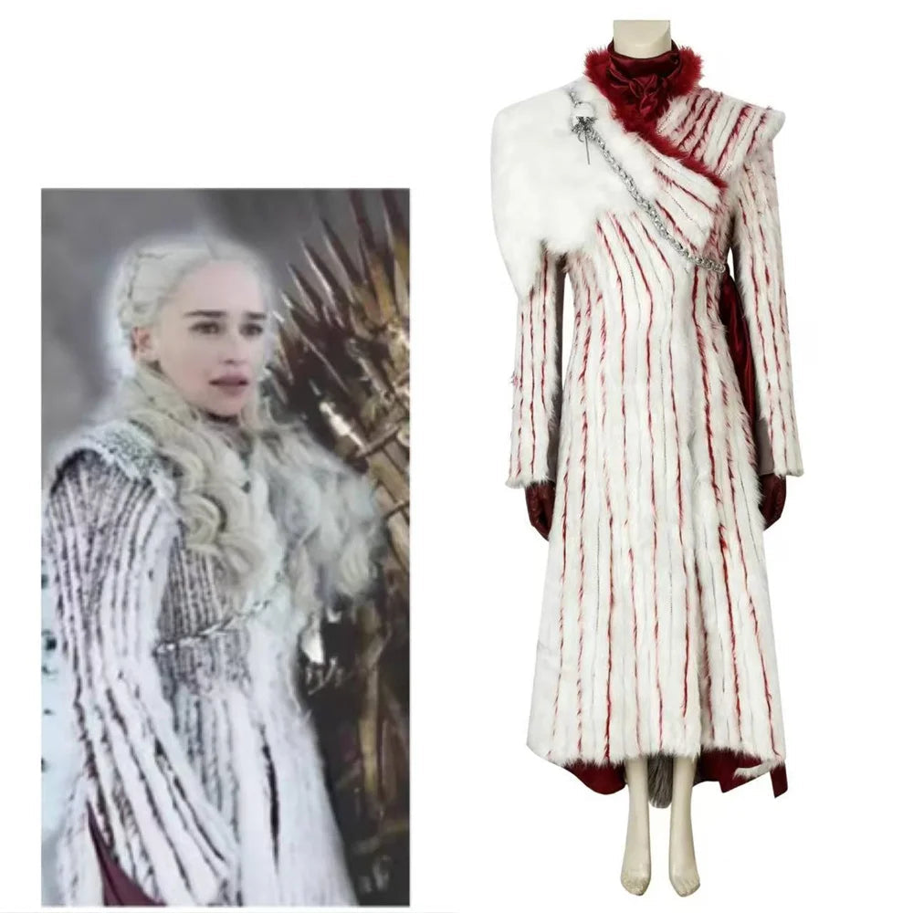 TV Daenerys Cosplay Costume Women's Long Sleeves Dress with Accessories Halloween Carnival Party Outfit SS69 292.69 XL