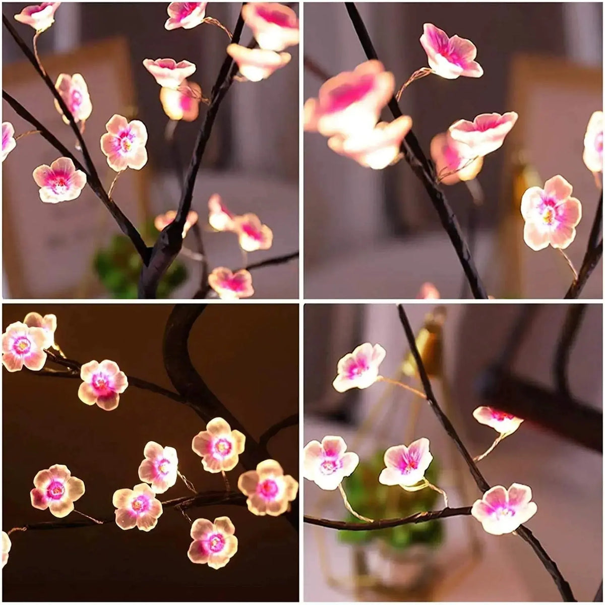 Table Tree Night Light USB/Battery Powered Touch Switch Artificial Bonsai Cherry Blossom Desktop Tree LED Lamp Light Decoration SS69
