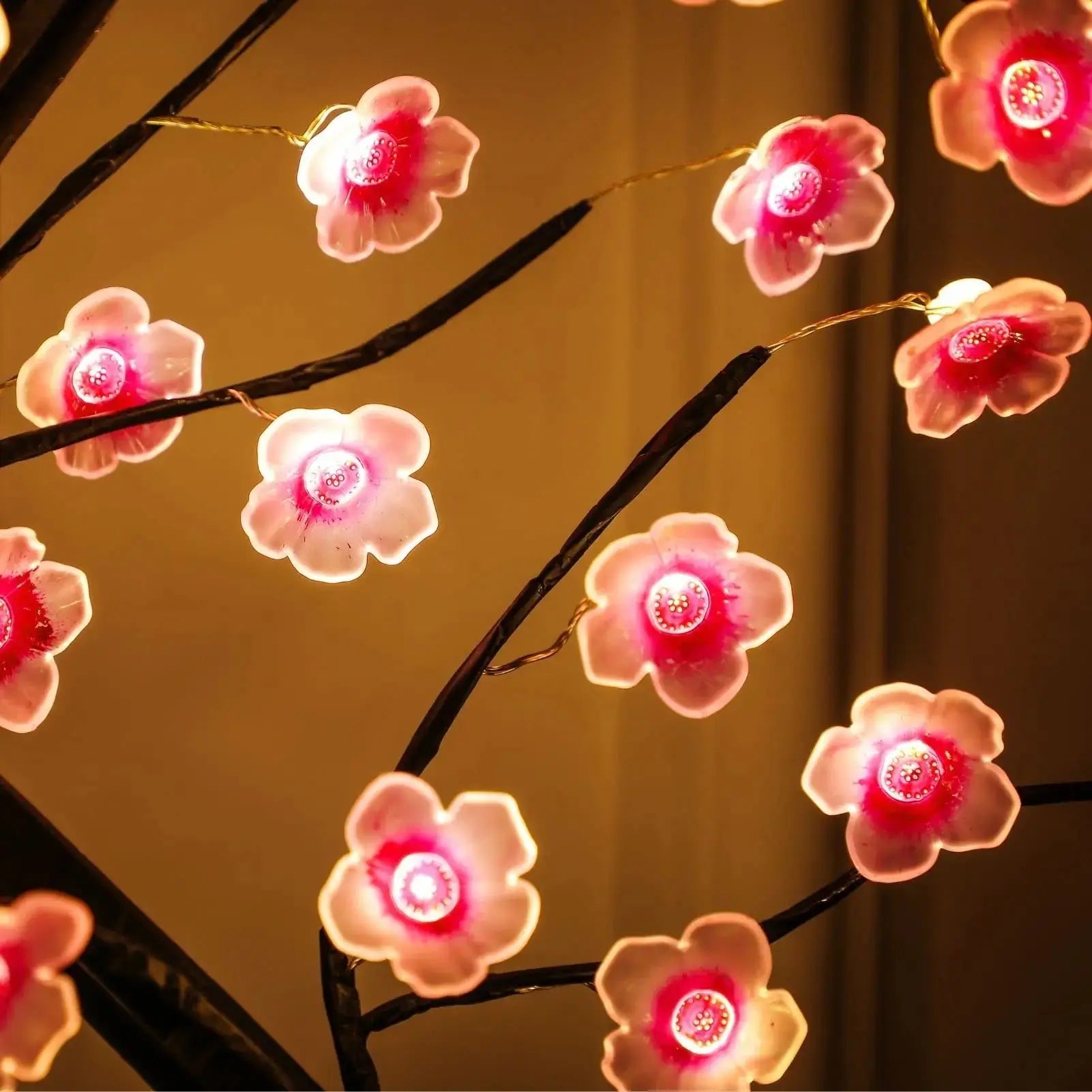 Table Tree Night Light USB/Battery Powered Touch Switch Artificial Bonsai Cherry Blossom Desktop Tree LED Lamp Light Decoration SS69