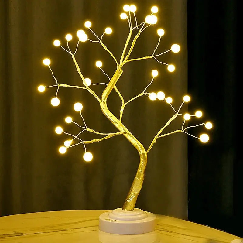 Table Tree Night Light USB/Battery Powered Touch Switch Artificial Bonsai Cherry Blossom Desktop Tree LED Lamp Light Decoration SS69