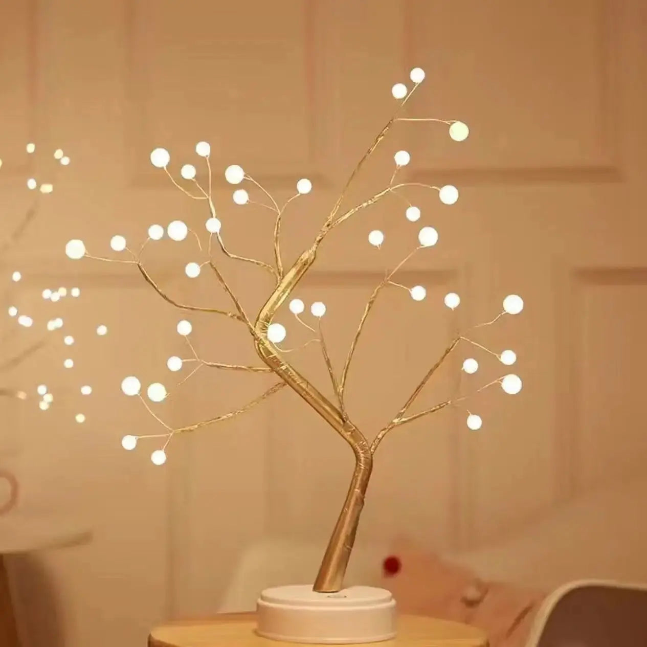 Table Tree Night Light USB/Battery Powered Touch Switch Artificial Bonsai Cherry Blossom Desktop Tree LED Lamp Light Decoration SS69 13.69 ball / USB Plug