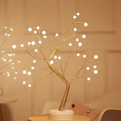 Table Tree Night Light USB/Battery Powered Touch Switch Artificial Bonsai Cherry Blossom Desktop Tree LED Lamp Light Decoration SS69 13.69 ball / USB Plug