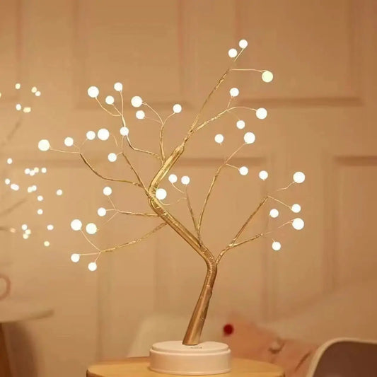 Table Tree Night Light USB/Battery Powered Touch Switch Artificial Bonsai Cherry Blossom Desktop Tree LED Lamp Light Decoration SS69 13.69 ball / USB Plug