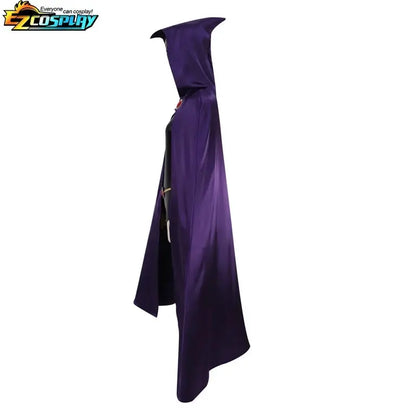 Teen Titans Raven Cosplay Costume Deluxe Jumpsuit Cloak Belt Suit Halloween Uniform for Women XS-3XL - SS69