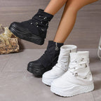 Thick-Soled Trouser Boots Women'S High-Top Shoes 2025 New Style Small Platform Soft-Soled Height-Enhancing Motorcycle Boots Short Boots SS69