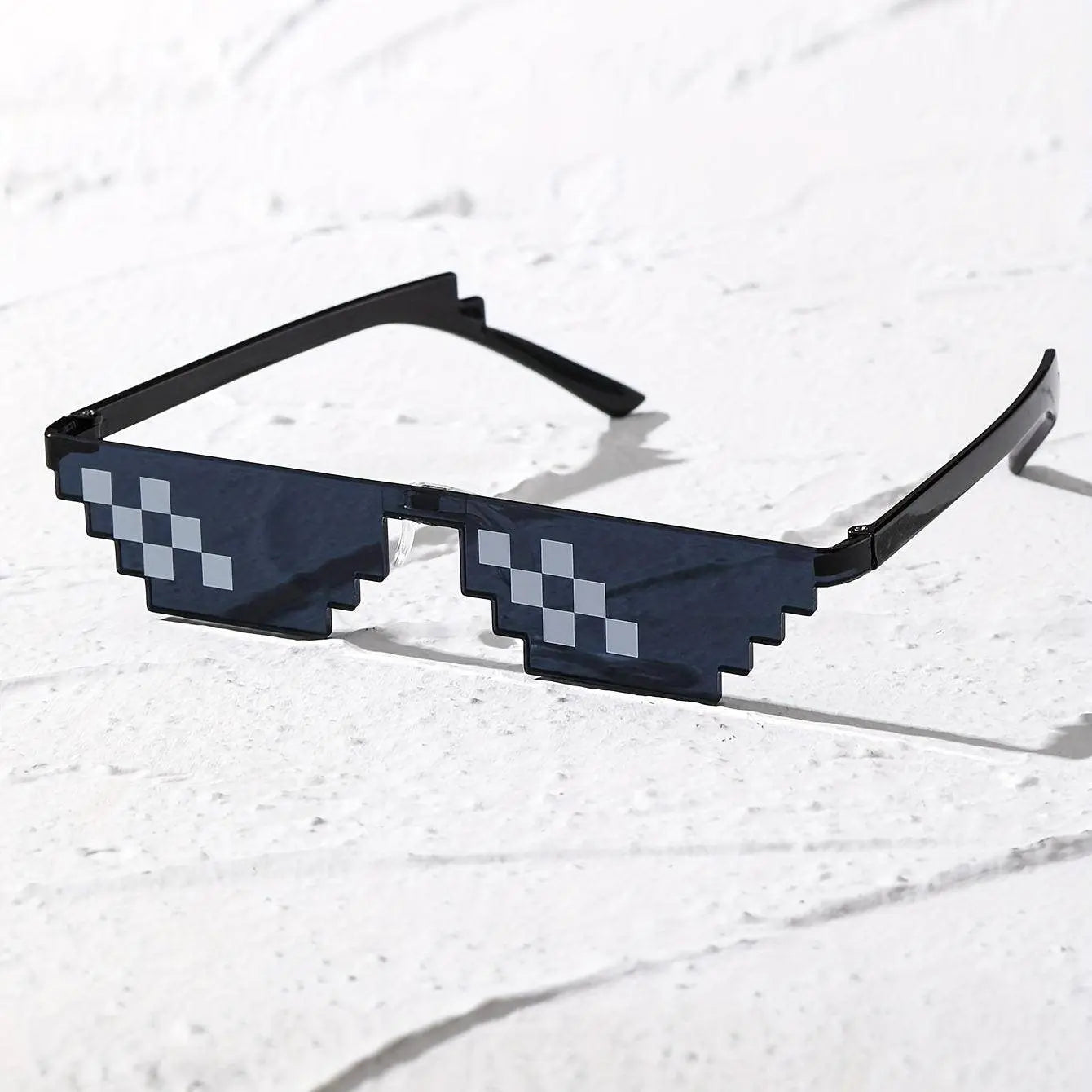 Thug Life Trend Mosaic Black Cat Eyeglasses Y2K Hip Hop Sunshade Eyewear - SS69