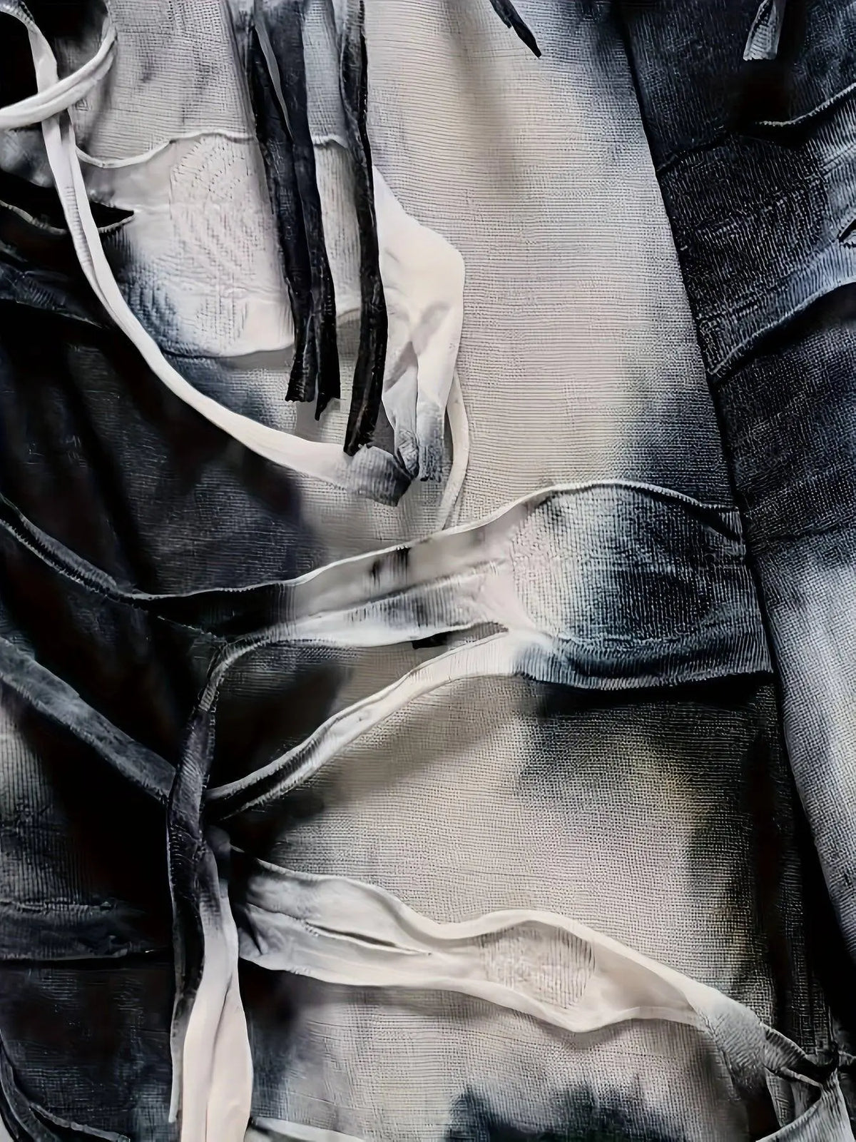 Tie Dye Print Flare Leg Pants, Y2K High Waist Skinny Tassel Mesh Pants For Fall & Winter, Women's Clothing SS69