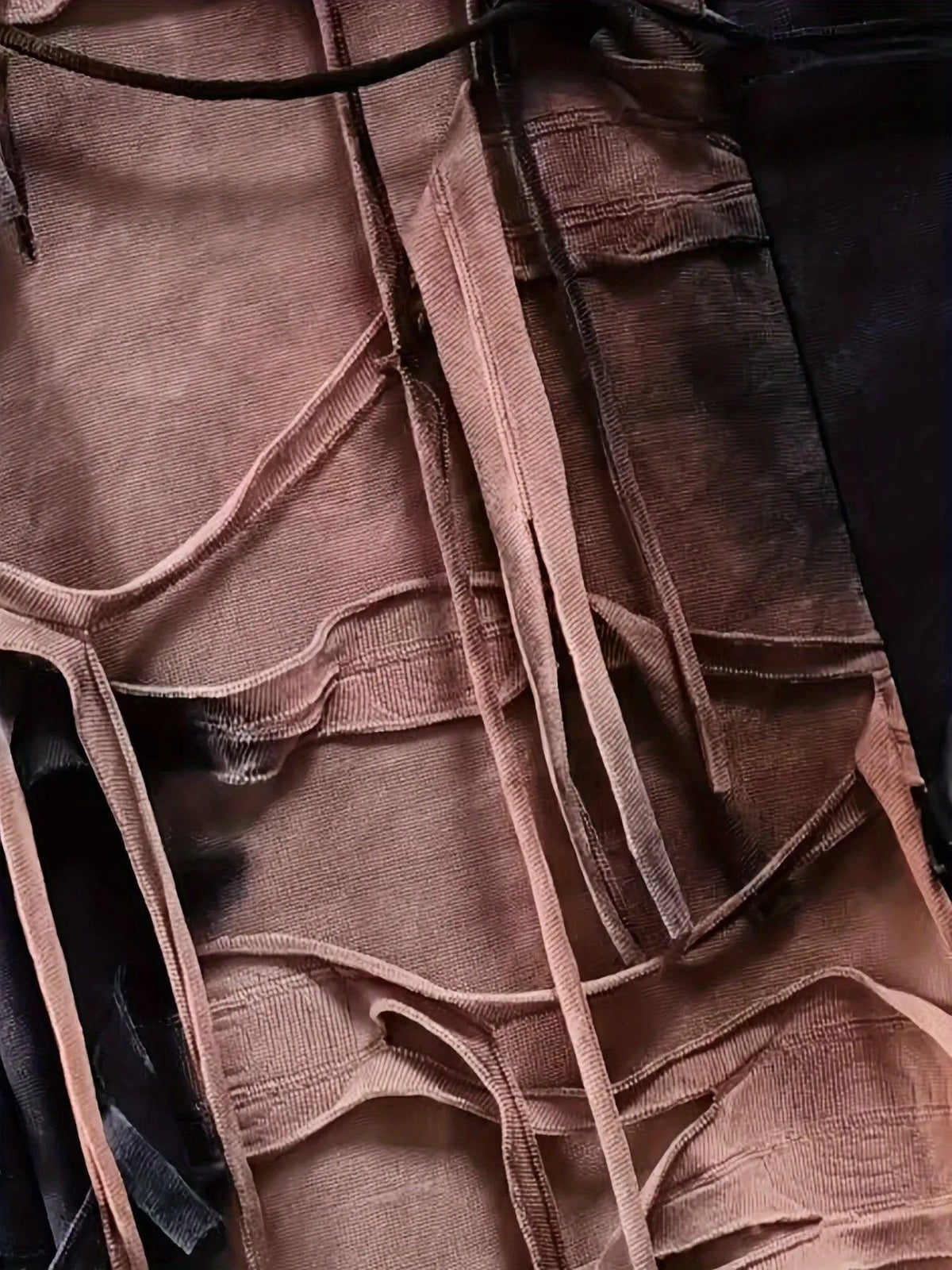 Tie Dye Print Flare Leg Pants, Y2K High Waist Skinny Tassel Mesh Pants For Fall & Winter, Women's Clothing SS69