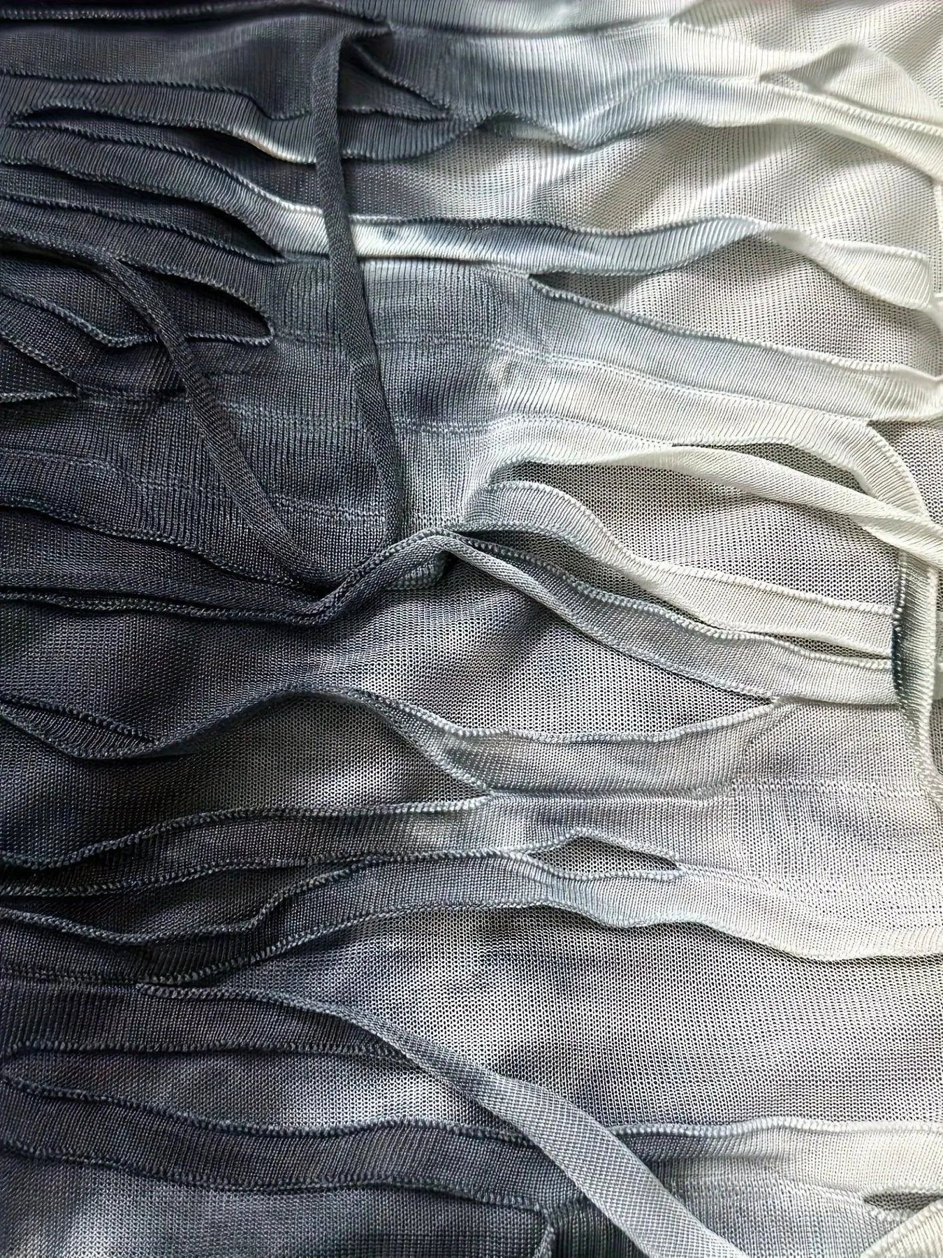 Tie Dye Print Tassel Asymmetrical Dress, Y2K Short Sleeve Dress For Spring & Summer, Women's Clothing SS69