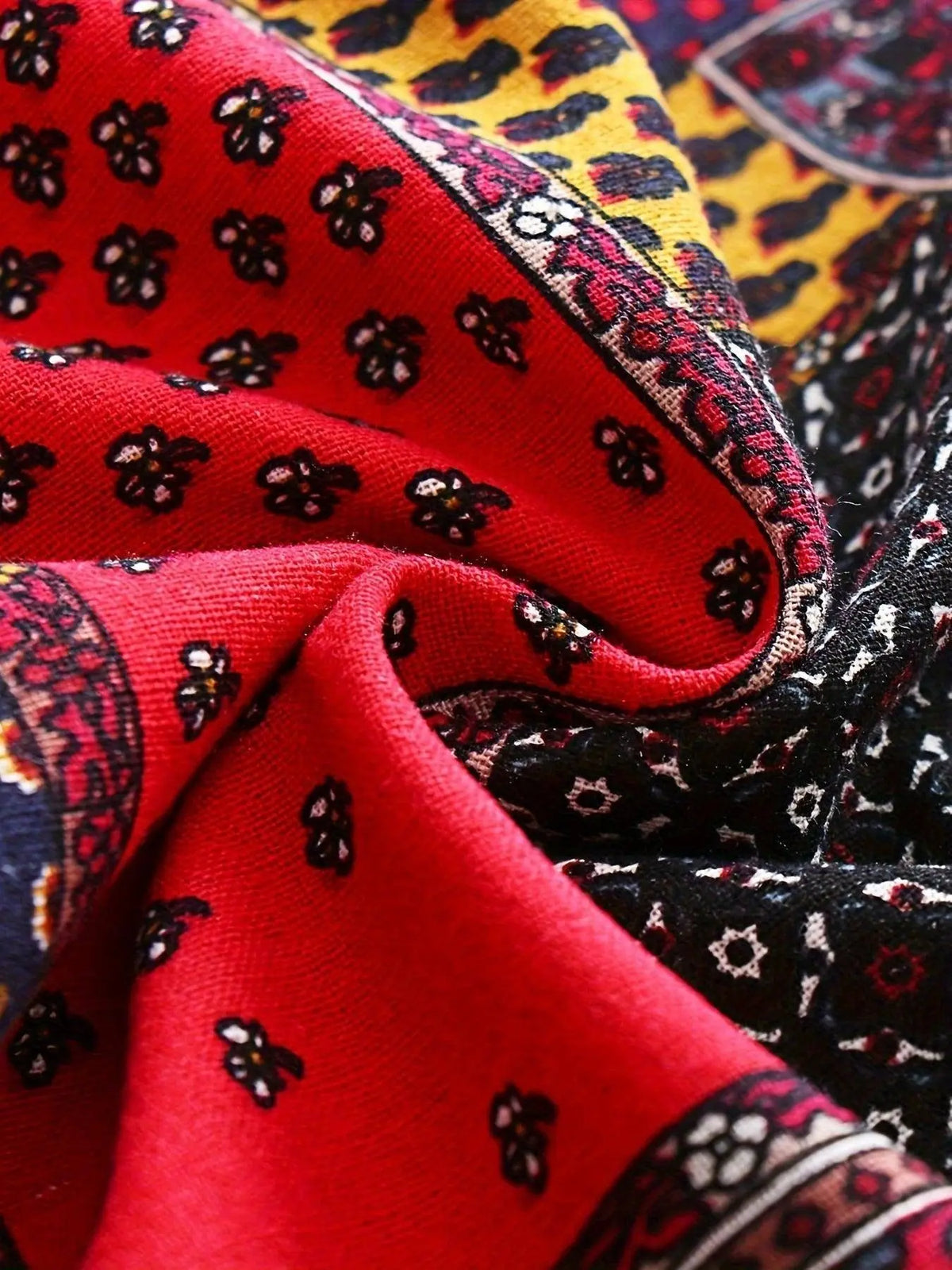 Tribal Print Button Front Faux Fur Lined Warm Coat, Casual Long Sleeve Pockets Hoodie Coat For Winter, Women's Clothing SS69