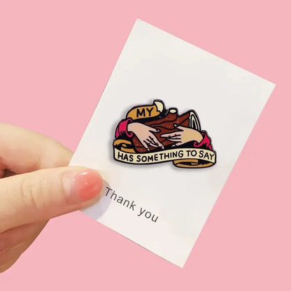 Twin Peaks Badge Agent Cooper Log Lady Wooden Gotta Light Woodsman David Lynch Pin Audrey Diane Fire Walk with Me Brooch SS69