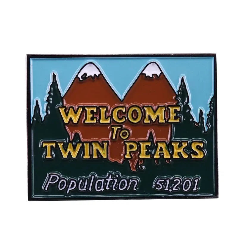 Twin Peaks Badge Agent Cooper Log Lady Wooden Gotta Light Woodsman David Lynch Pin Audrey Diane Fire Walk with Me Brooch SS69