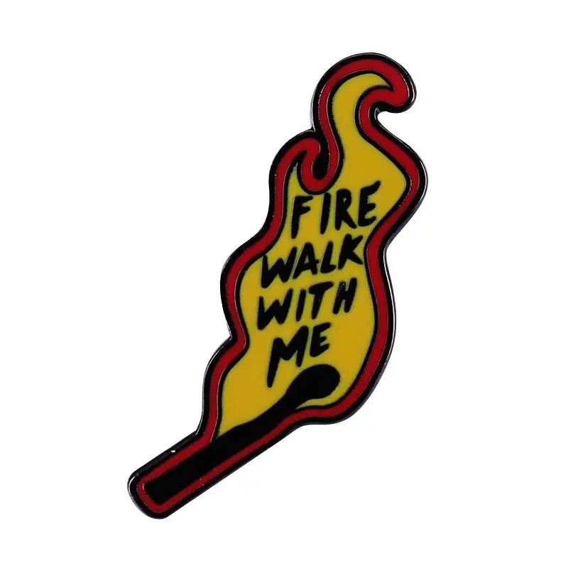 Twin Peaks Badge Agent Cooper Log Lady Wooden Gotta Light Woodsman David Lynch Pin Audrey Diane Fire Walk with Me Brooch SS69