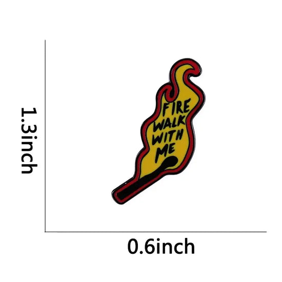 Twin Peaks Badge Agent Cooper Log Lady Wooden Gotta Light Woodsman David Lynch Pin Audrey Diane Fire Walk with Me Brooch SS69