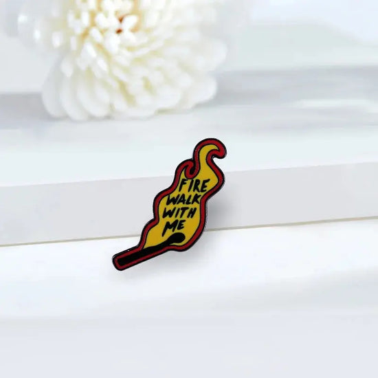 Twin Peaks Badge Agent Cooper Log Lady Wooden Gotta Light Woodsman David Lynch Pin Audrey Diane Fire Walk with Me Brooch SS69