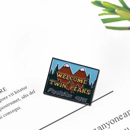 Twin Peaks Badge Agent Cooper Log Lady Wooden Gotta Light Woodsman David Lynch Pin Audrey Diane Fire Walk with Me Brooch SS69