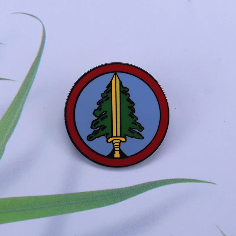 Twin Peaks Badge Agent Cooper Log Lady Wooden Gotta Light Woodsman David Lynch Pin Audrey Diane Fire Walk with Me Brooch SS69