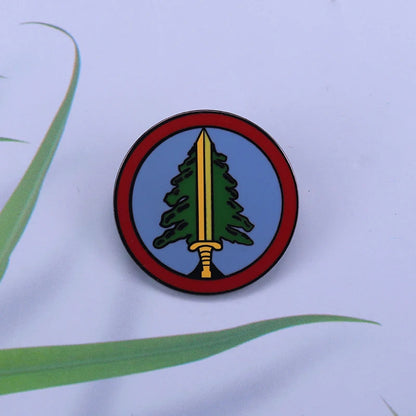 Twin Peaks Badge Agent Cooper Log Lady Wooden Gotta Light Woodsman David Lynch Pin Audrey Diane Fire Walk with Me Brooch SS69