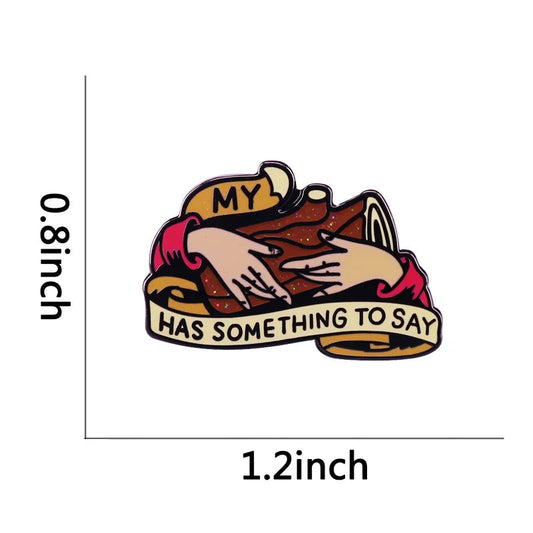 Twin Peaks Brooch Log Lady Enamel Pin One Day My Log Will Have Something To Say David Lynch TV Series SS69