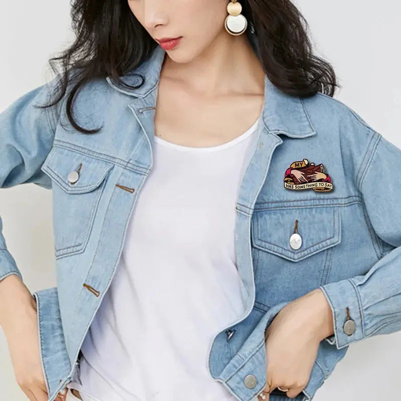 Twin Peaks Brooch Log Lady Enamel Pin One Day My Log Will Have Something To Say David Lynch TV Series SS69